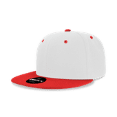Decky 6 Panel High Profile Structured Acrylic/Polyester Snapback 6020 WHITE/RED Primary