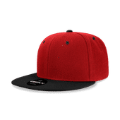 Decky 6 Panel High Profile Structured Acrylic/Polyester Snapback 6020 CARDINAL/BLACK Primary