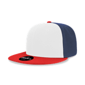 Decky 6 Panel High Profile Structured Acrylic/Polyester Snapback 6020 RED/WHITE/NAVY Primary