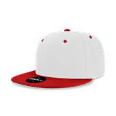 Decky 6 Panel High Profile Structured Acrylic/Polyester Snapback 6020 WHITE/CARDINAL Primary
