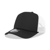 Decky 5 Panel Mid Profile Structured Foam Trucker 6025 BLK/WHT Primary