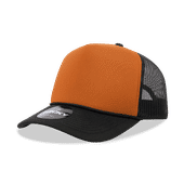 Decky 5 Panel Mid Profile Structured Foam Trucker 6025 BLK/ORN/BLK Primary