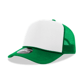 Decky 5 Panel Mid Profile Structured Foam Trucker 6025 KEL/WHT/KEL Primary