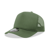 Decky 5 Panel Mid Profile Structured Foam Trucker 6025 OLIVE Primary