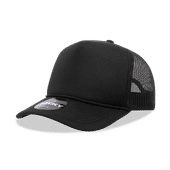 Decky 5 Panel Mid Profile Structured Foam Trucker 6025 BLACK Primary