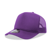 Decky 5 Panel Mid Profile Structured Foam Trucker 6025 PURPLE Primary