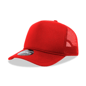Decky 5 Panel Mid Profile Structured Foam Trucker 6025 RED Primary