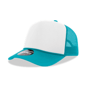 Decky 5 Panel Mid Profile Structured Foam Trucker 6025 TEAL/WHITE Primary
