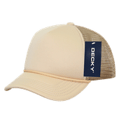 Decky Youth 5 Panel Mid Profile Structured Foam Trucker 7010 KHAKI Primary