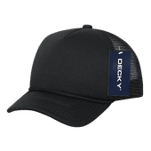 Decky Youth 5 Panel Mid Profile Structured Foam Trucker 7010 BLACK Primary