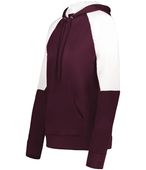 Holloway Ladies Momentum Team Fleece Hoodie 222740 MAROON/WHITE Primary