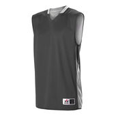 Alleson Adult Single Ply Reversible Jersey 589RSP Outside: CHARCOAL, Inside: WHITE Primary