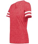Holloway Ladies Monterey Tee 223245 SCARLET HEATHER/WHITE Primary