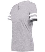 Holloway Ladies Monterey Tee 223245 ATHLETIC HEATHER/WHITE Primary