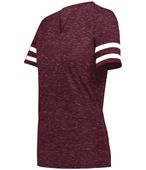 Holloway Ladies Monterey Tee 223245 MAROON HEATHER/WHITE Primary