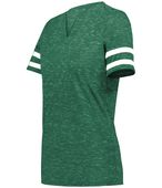 Holloway Ladies Monterey Tee 223245 DARK GREEN HEATHER/WHITE Primary