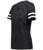 Holloway Girls Monterey Tee 223345 BLACK HEATHER/WHITE Primary
