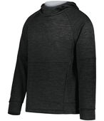 Holloway Youth All-Pro Performance Fleece Hoodie 223680 BLACK HEATHER/SILVER Primary