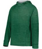 Holloway Youth All-Pro Performance Fleece Hoodie 223680 DARK GREEN HEATHER/SILVER Primary