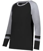 Augusta Girls Fanatic 2.0 Long Sleeve Tee 2918 BLACK/GREY HEATHER Primary