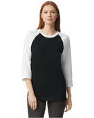 American Apparel Unisex Cvc Raglan T-Shirt 2003CVC BLACK/ WHITE Primary