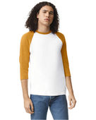 American Apparel Unisex Cvc Raglan T-Shirt 2003CVC WHITE/ HT MUSTRD Primary