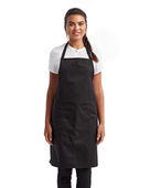Artisan Collection By Reprime Unisex 'Colours' Sustainable Pocket Bib Apron RP154 BLACK Primary