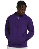 Under Armour Men's Rival Fleece Hoodie 1379757 500 - PURPLE/WHITE Primary