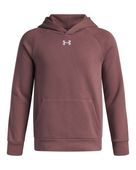 Under Armour Boys' Rival Fleece Hoodie 1379792 651 - MAROON MIST/WHITE Primary