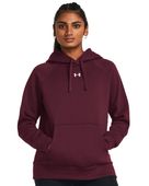 Under Armour Women's Rival Fleece Hoodie 1379500 609 - MAROON/WHITE Primary