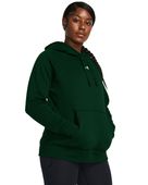 Under Armour Women's Rival Fleece Hoodie 1379500 301 - FOREST GREEN/WHITE Primary