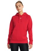 Under Armour Women's Rival Fleece Hoodie 1379500 601 - RED/WHITE Primary