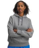 Under Armour Women's Rival Fleece Hoodie 1379500 028 - CASTLEROCK LIGHT HEATHER/WHITE Primary
