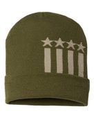 Cap America Usa-Made Patriotic Cuffed Knit Beanie CAP-RK12