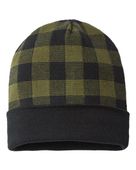 Cap America Usa-Made Plaid Knit Beanie CAP-RKP12