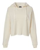 Mv Sport Women's Angel Fleece Crop Hooded Sweatshirt MV-W23101 ECRU Primary
