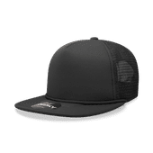 Decky 5 Panel High Profile Structured Foam Trucker Cap 6026 BLACK Primary