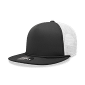 Decky 5 Panel High Profile Structured Foam Trucker Cap 6026 BLACK/WHITE Primary