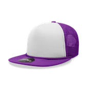 Decky 5 Panel High Profile Structured Foam Trucker Cap 6026 PURPLE/WHITE/PURPLE Primary