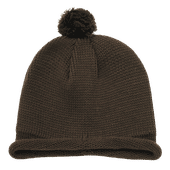 Decky Solid Rollup Beanie W/Pompom 611A