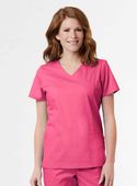 Blossom Signature Ladies Mesh Pocket Mock Wrap Top 2102