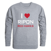 W Republic Ripon College Red Hawks I Love Crewneck 552-575