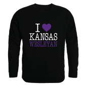W Republic Kansas Wesleyan Coyotes I Love Crewneck 552-658