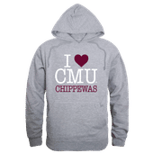 W Republic Cent. Michigan Chippewas I Love Hoodie 553-114 HEATHER GREY Primary