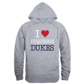 W Republic Duquesne Dukes I Love Hoodie 553-293 HEATHER GREY Primary