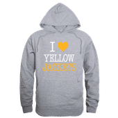W Republic American Int. College Yellow Jackets I Love Hoodie 553-449 HEATHER GREY Primary