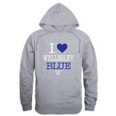 W Republic Wellesley College Blue I Love Hoodie 553-486 HEATHER GREY Primary