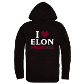 W Republic Elon University Phoenix I Love Hoodie 553-517 BLACK Primary