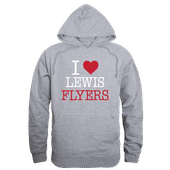 W Republic Lewis University Flyers I Love Hoodie 553-531 HEATHER GREY Primary