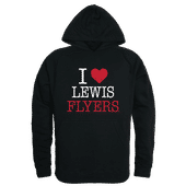 W Republic Lewis University Flyers I Love Hoodie 553-531 BLACK Primary